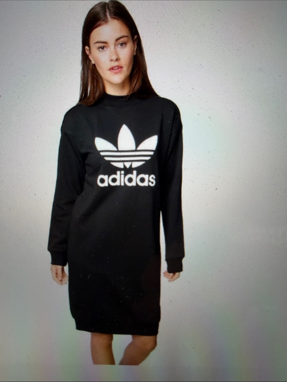 Adidas sz S Classic black white sporty sweatshirt dress - so soft - Picture 2 of 10